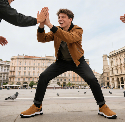 (🔥DNES SLEVA 50 % - NEPŘEHLÉDNĚTE) ⏰ - Měkké a pohodlné italské luxusní semišové ortopedické boty značky ( Zbavte se bolesti nohou)