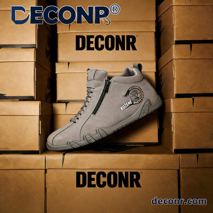 deconr® | Vysoké kozačky z pravé kůže, unisex! Tyto ortopedické boty mají ergonomickou oporu klenby a protiskluzovou podrážku.