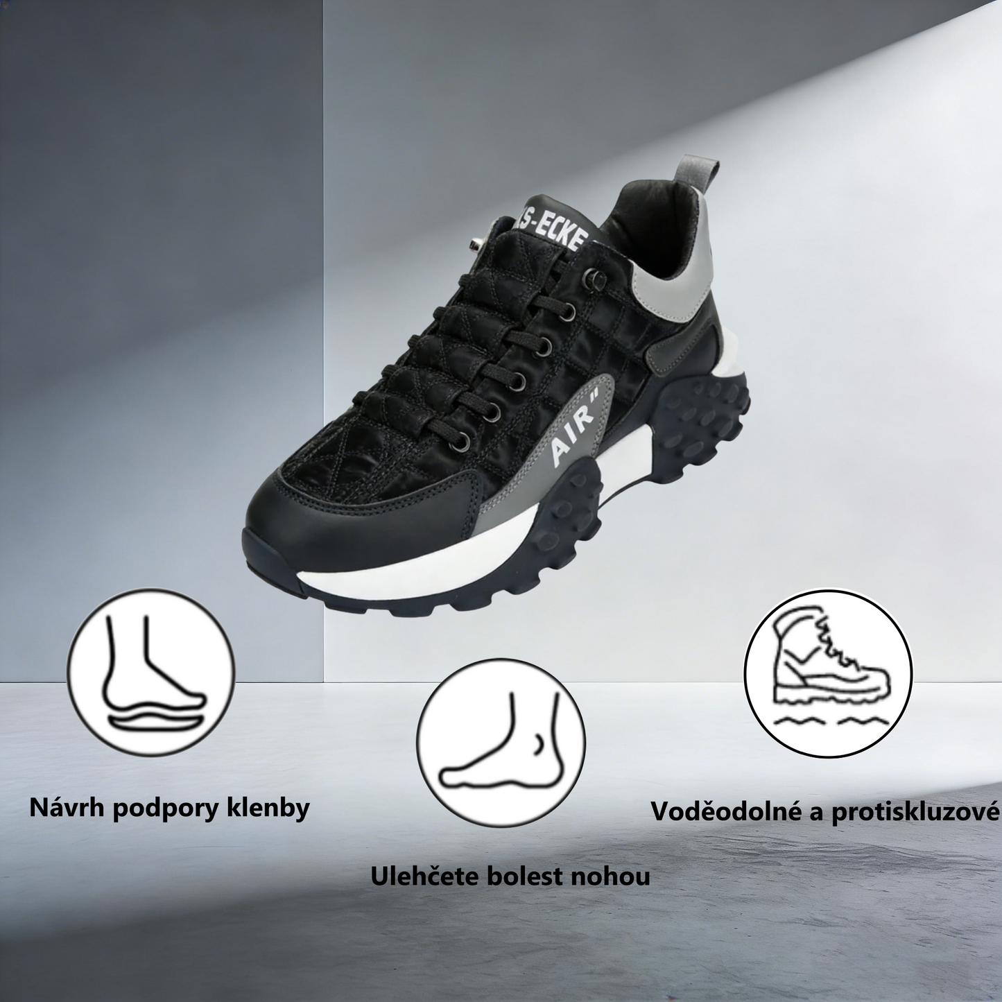 Ortopedická obuv deconr® | Ergonomicky tvarovaná, měkká a pohodlná, zmírňuje únavu nohou po dlouhém dni.