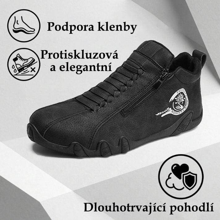 deconr® | Vysoké kozačky z pravé kůže, unisex! Tyto ortopedické boty mají ergonomickou oporu klenby a protiskluzovou podrážku.