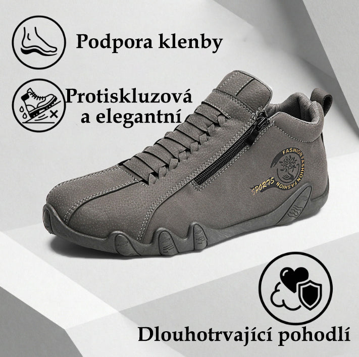 deconr® | Vysoké kozačky z pravé kůže, unisex! Tyto ortopedické boty mají ergonomickou oporu klenby a protiskluzovou podrážku.