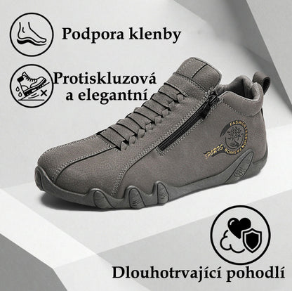 deconr® | Vysoké kozačky z pravé kůže, unisex! Tyto ortopedické boty mají ergonomickou oporu klenby a protiskluzovou podrážku.