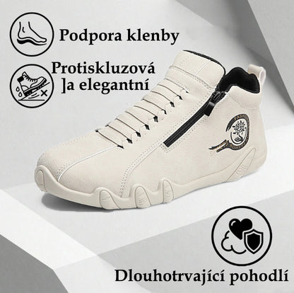 deconr® | Vysoké kozačky z pravé kůže, unisex! Tyto ortopedické boty mají ergonomickou oporu klenby a protiskluzovou podrážku.