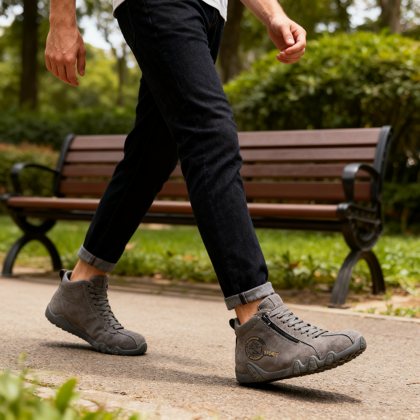 deconr® | Vysoké kozačky z pravé kůže, unisex! Tyto ortopedické boty mají ergonomickou oporu klenby a protiskluzovou podrážku.