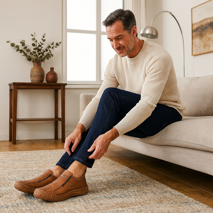 🐂【Inteligentní vložka do bot s umělou inteligencí】Vysoce kvalitní kůže + ručně šitá: nutnost pro muže🔴Přenosná podiatrická ortéza